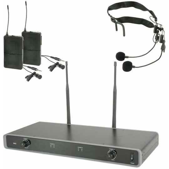 60m Wireless Microphone Receiver System Neckband Headset Belt Loop Transmitter