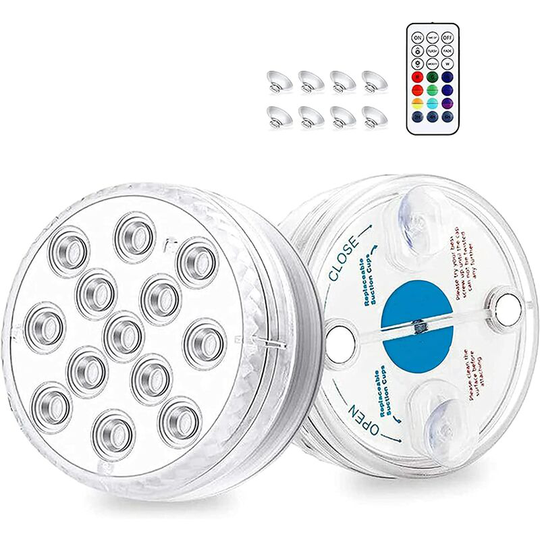 Waterproof Submersible LED Light, IP68 Multi-Color Underwater Pool Lights with Remote Control Bathtub Lights for Aquarium Bathtub Pool Garden Aquatic