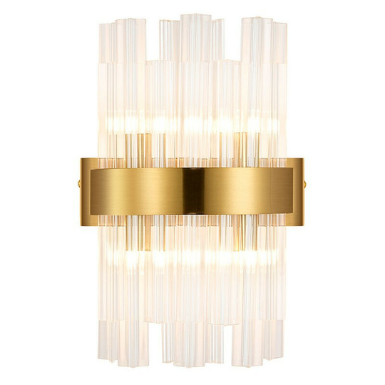 Luminosa Lighting - Luminosa Lysander 4 Light G9, Wall Lamp, Brass, Clear