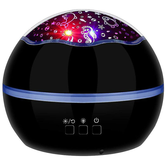 Children's Night Light Projector, 2 In 1 Starry Sea World (black)