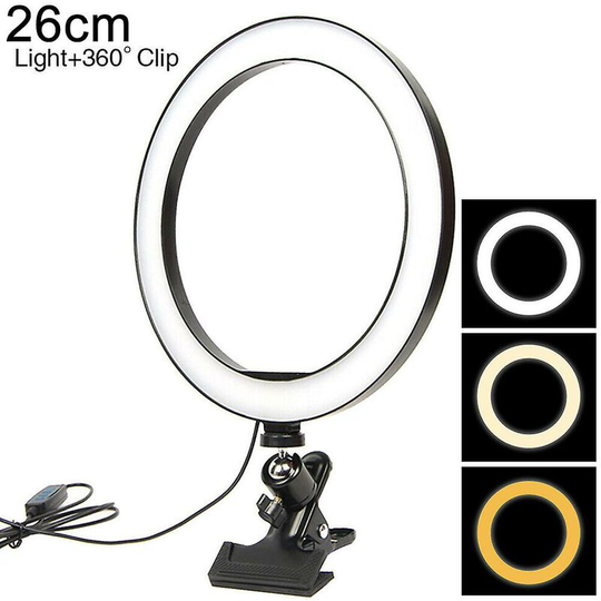 Video Conference Lighting Kit Ring Light Clip On Laptop Tripod Lamp