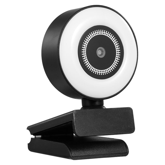 1080P Webcam with Ring Light Mini Autofocus Webcam Built in Microphone Webcam for Video/Live Streaming/Videoconferencing