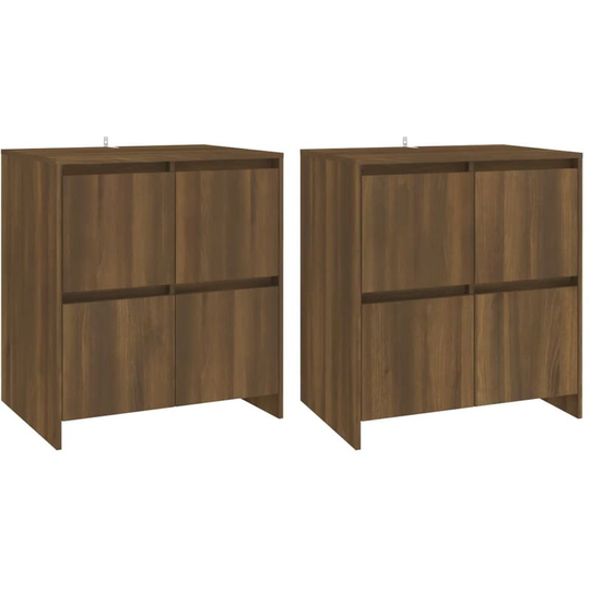 Sideboards 2 pcs Brown Oak 70x41x75 cm Engineered Wood Vidaxl Brown