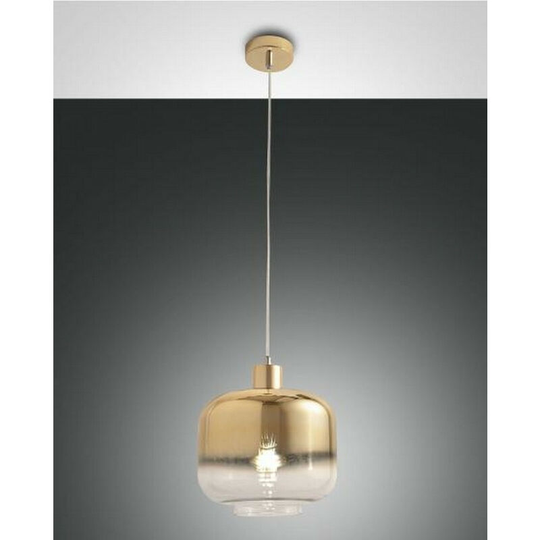 Fabas Luce Cathy Dome Pendant Ceiling Lights Shaded Gold Glass, E27
