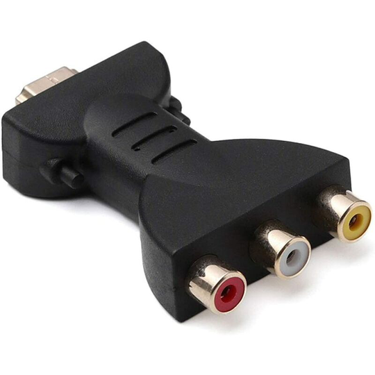 Video av Audio Adapter, Compatible with Composite hdmi Male to 3 rca Female for tv hdtv, dvd, Projector, Home Theater and Other Devices, Black, One