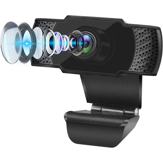 LangRay 1080P Full HD webcam with 30FPS microphone, 110 ° wide angle, Plug and Play USB 2.0 autofocus, easy setup, compatible with PC / desktop and
