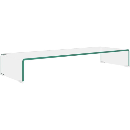 Tv Stand/Monitor Riser Glass Clear 90x30x13 cm Vidaxl Transparent