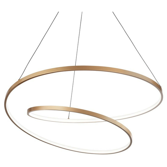 Ideal Lux led Decorative Swirl Integrated Pendant Light Gold, 3000K