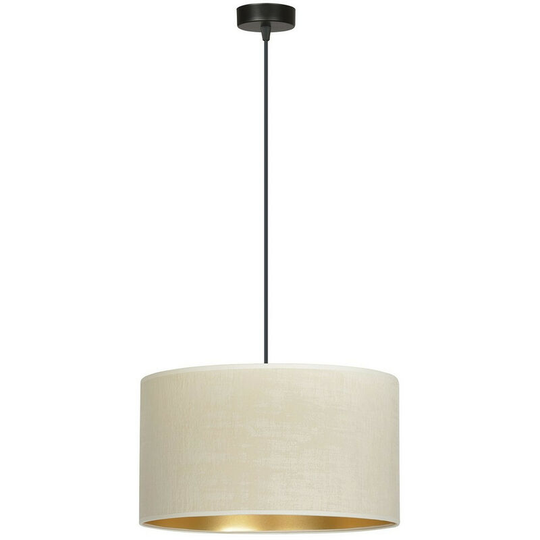 Emibig Hilde Black Cylindrical Pendant Ceiling Light with White Fabric Shades, 1x E27