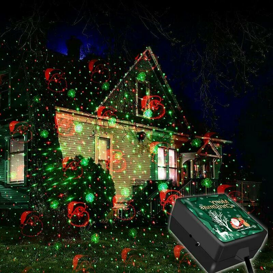 Echoo - Outdoor Christmas Projector, led White Snowflake Projector Light, Led Snow Projector Projection Lamps, Projector Light Christmas Lighting
