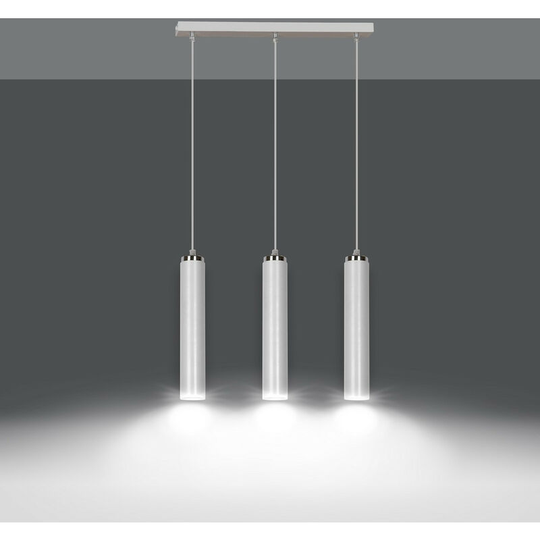 Emibig Lighting - Emibig Luna White Bar Pendant Ceiling Light 3x GU10