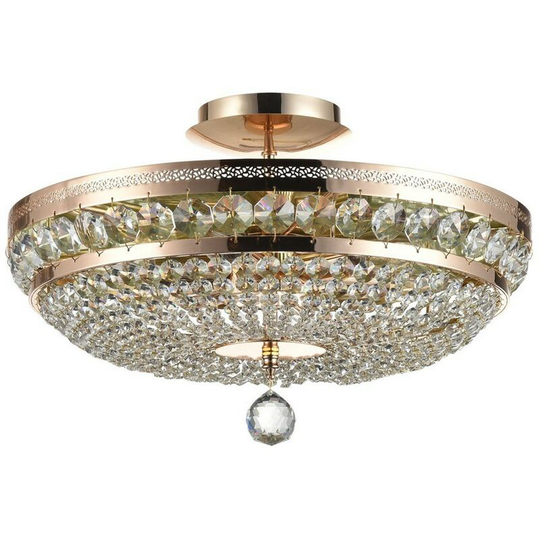 Maytoni Lighting - Ottilia Semi Flush Ceiling Lamp Gold & Crystal, 6 Light, E14