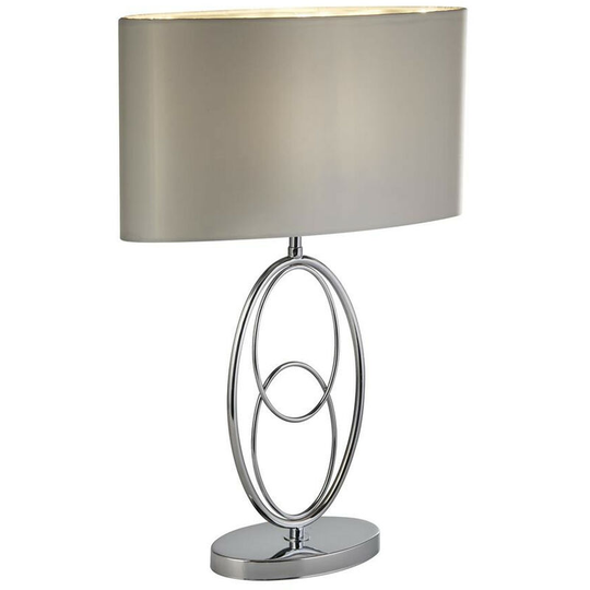 Searchlight Lighting - Searchlight Loopy 1 Light Table Lamp, Chrome, White Shade