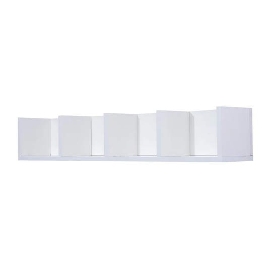 HOMCOM Wall Mounted Storage Shelf With Compartments White