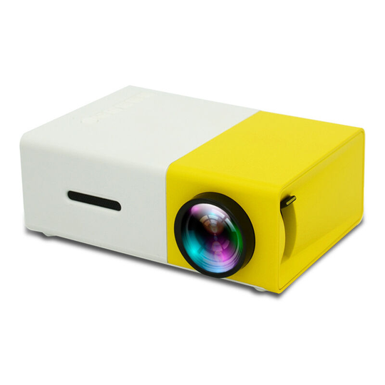 Portable Mini Projector, Home Camping Projector, 1080P led Projector, Smartphone/PS4 Compatible, Kids Gift (Yellow White)