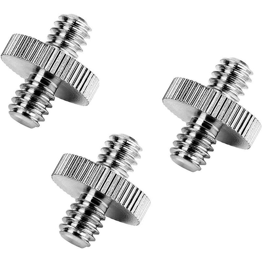 1/4 Inch Male to 1/4 Inch Male Threaded Screw Adapter for Camera / Tripod / Monopod / Ballhead / Light Stand (3 Pieces) Soekavia