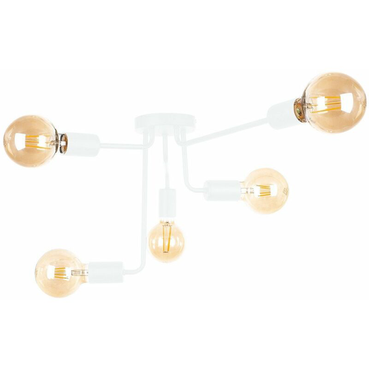 Keter Nixon Multi Arm Semi Flush Ceiling Light White, 50cm, 5x E27
