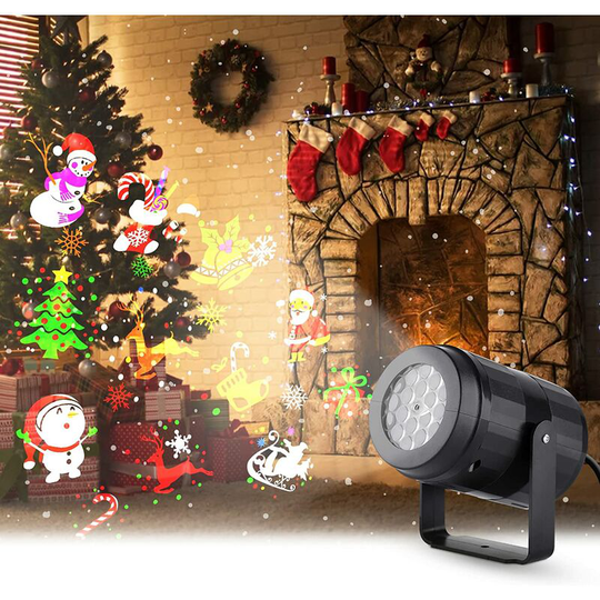 Ilovemilan - Outdoor Christmas Projector, led Projector Lamp with 16 Dynamic Patterns, Christmas Decoration Light, Christmas Lighting for Indoor