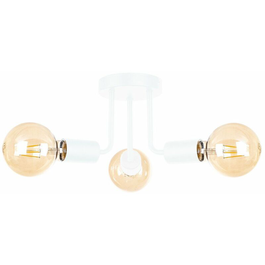 Keter Luna Multi Arm Semi Flush Ceiling Light White, 25cm, 3x E27