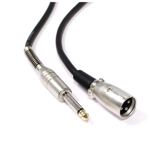 Bematik - Audio Cable xlr 3pin instrument microphone jack 6.3mm male to male 1m