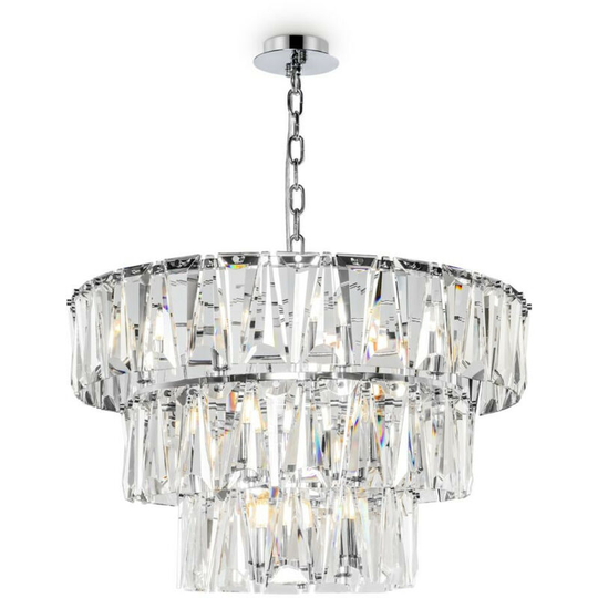 Maytoni Modern - Puntes Modern Puntes 3 Tier 18 Light Chrome Pendant Ceiling Light