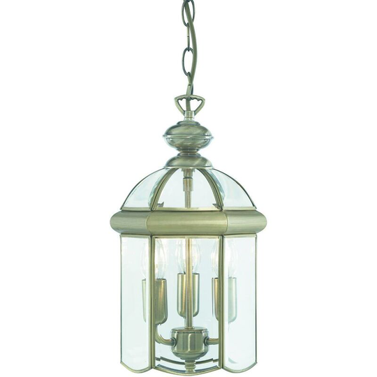 Searchlight Lanterns - 3 Light Ceiling Lantern Pendant Antique Brass, E14