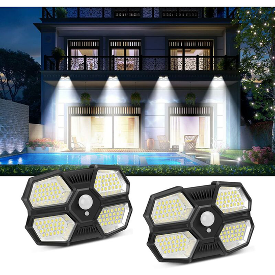Aougo - Outdoor Solar Light, 108 led Motion Sensor Outdoor led Flood Light, 3 Modes Solar Light with Motion Sensor IP65 Waterproof for Garage Garden