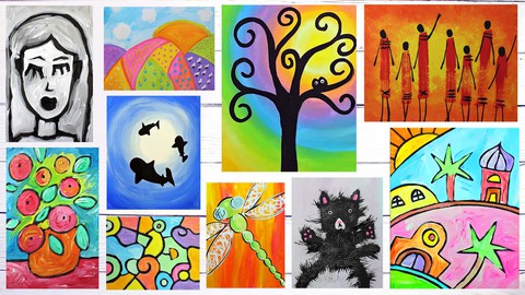 Art for Beginners: Learn to Paint 10 Acrylic Paintings