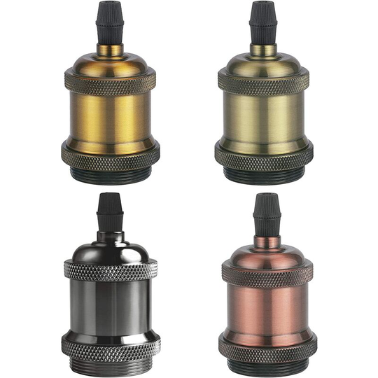 Vintage E27 Lamp Socket, Retro Edison Pendant Light, Solid Ceramic Adapter, 4pcs Mixed Socket