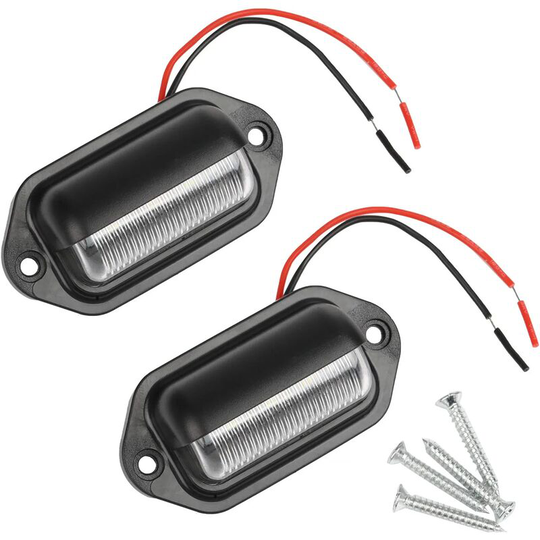 Aougo - 2PCS led License Plate Light Waterproof 6 smd led Tail Lights License Plate Lamp for 12V/ 24V Truck Van Trailer Car Vehicle Caravan