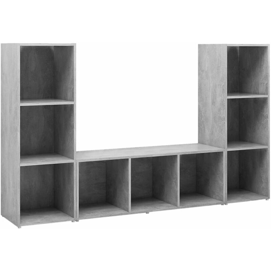 Vidaxl - tv Cabinets 3 pcs Concrete Grey 107x35x37 cm Engineered Wood Grey