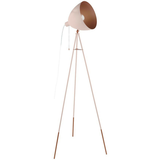 Eglo - Chester Tripod Floor Lamp Pastel Apricot, Copper