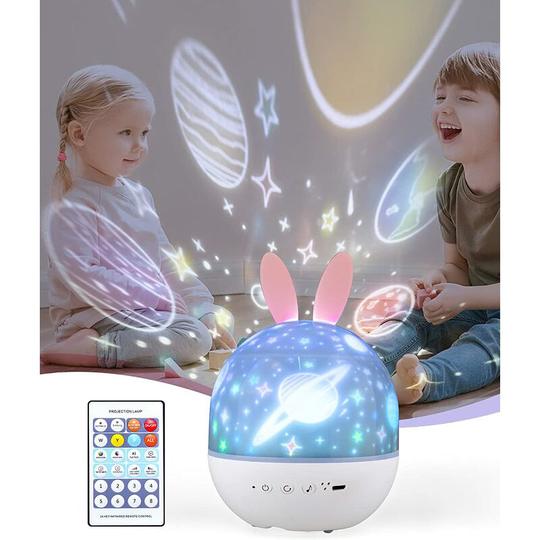 Modou - Baby Star Night Light, led Planetarium Projector Child Night Light Musical and Luminous Lamp 360° Rotation, 8 Songs, 6 Projection Movies, 4