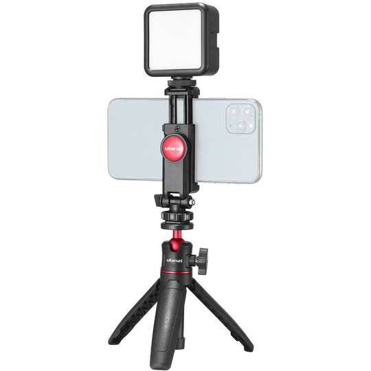 Ulanzi - Phone Video Vlog Kit with Selfie Stick Tripod led Fill Light Phone Clamp Holder Universal 1/4 Cold Shoe Mounting