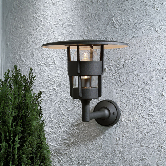 Konstsmide Freja Outdoor Classic Lantern Matt Black Wall Light, IP23