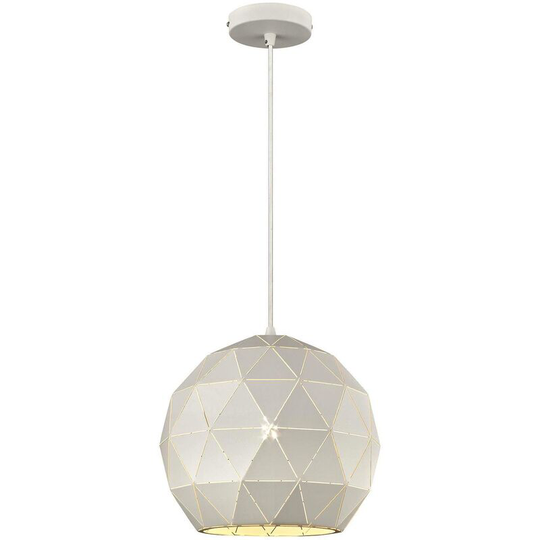 1 Light Small Ceiling Pendant White, E27 - Spring Lighting