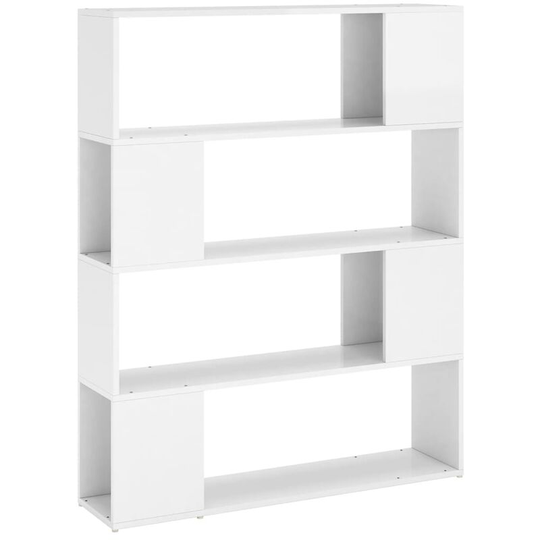Book Cabinet Room Divider High Gloss White 100x24x124 cm Vidaxl White