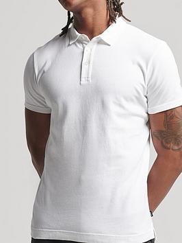 Superdry Studios Jersey Polo Shirt - White, White, Size S, Men