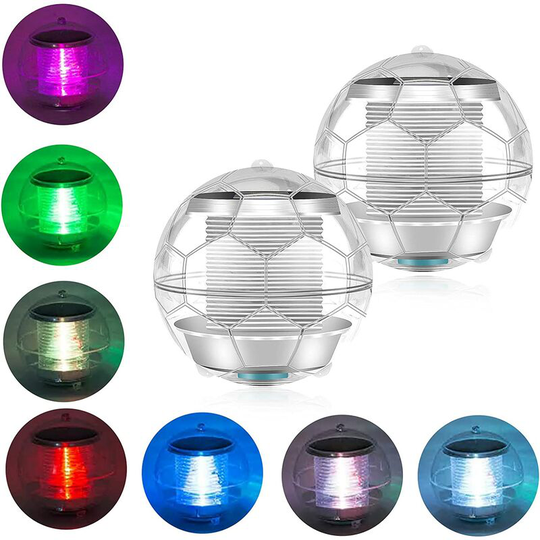 Aougo - Solar Pool Light, Waterproof Submersible led Light 7 Colors Changing Ball Solar Lamp for Pond Garden Pool Pond Outdoor Party Decoration
