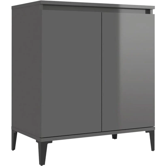 Sideboard High Gloss Grey 60x35x70 cm Engineered Wood vidaXL - Grey