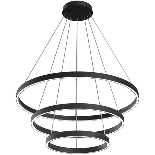 Maytoni Lighting - Maytoni Modern - Rim Modern Rim Integrated led Black 3 Tier Circular Pendant Ceiling Light