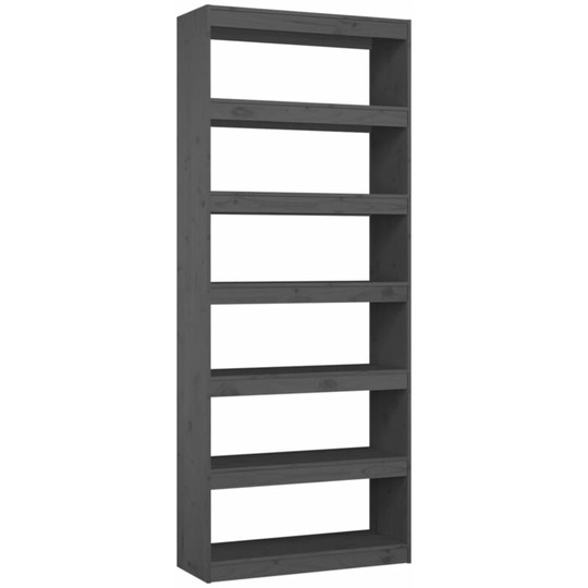 Book Cabinet/Room Divider Grey 80x30x199.5 cm Solid Wood Pine Vidaxl Grey