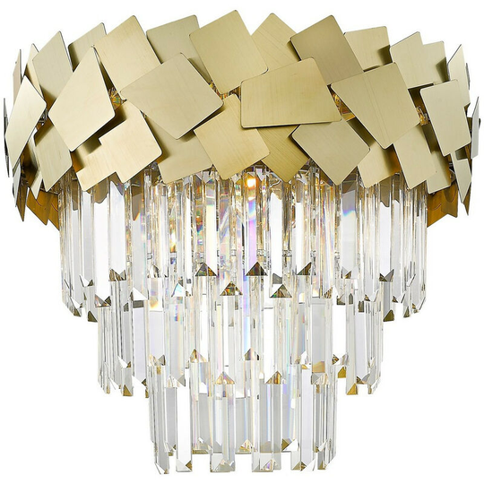 Zumaline Quasar Crystal Ceiling Light, Gold, 6x E14