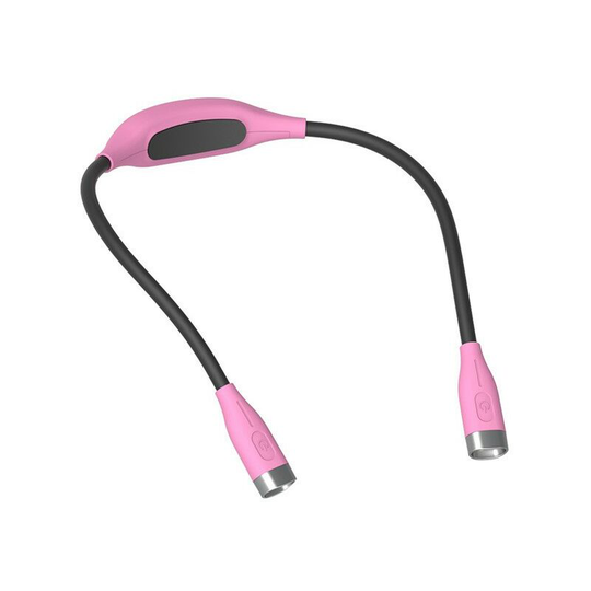 Aougo - led Neck Reading Light, Pink, Flexible, Rechargeable