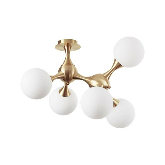 Ideal Lux nodi - Indoor Mutli Arm Ceiling Lamp 5 Lights Brass Satin, E14