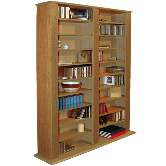 Techstyle Genesis Multimedia 1060 Cd / 420 Dvd Blu-ray Storage Shelves Oak