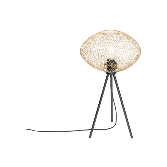 Qazqa - Industrial table lamp tripod gold - Molly - Gold/Messing