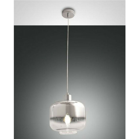 Fabas Luce Cathy Dome Pendant Ceiling Lights Shaded Chrome Glass, E27