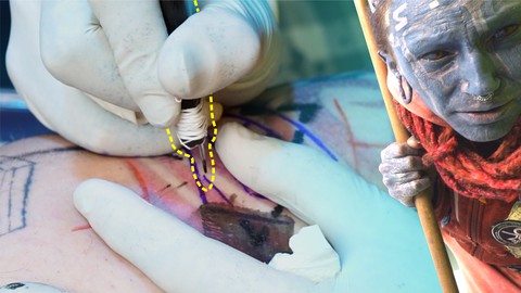 Hand Poke Tattoo / FULL basic of ritual hand tattooing