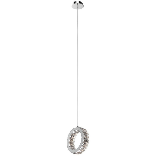 Zumaline Lighting - Zumaline Platt Crystal Integrated led Pendant Ceiling Light, Chrome, 4000K, 520Lm